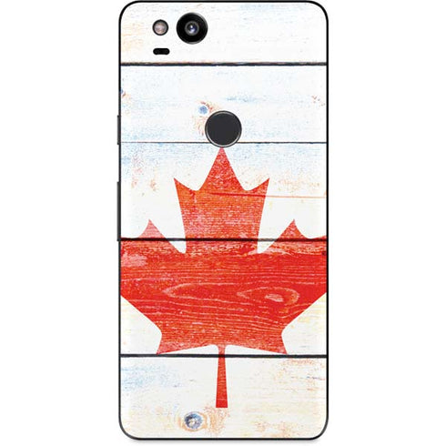 Canada Flag Light Wood Google Pixel 2 Skin